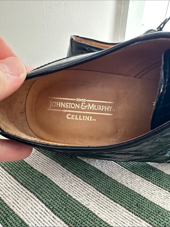 Johnston & Murphy black patent leather oxfords from the premium Cellini line. main image 6